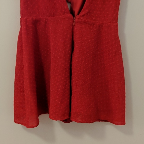 NBD Revolve Red V-neck Romper - Picture 6 of 10